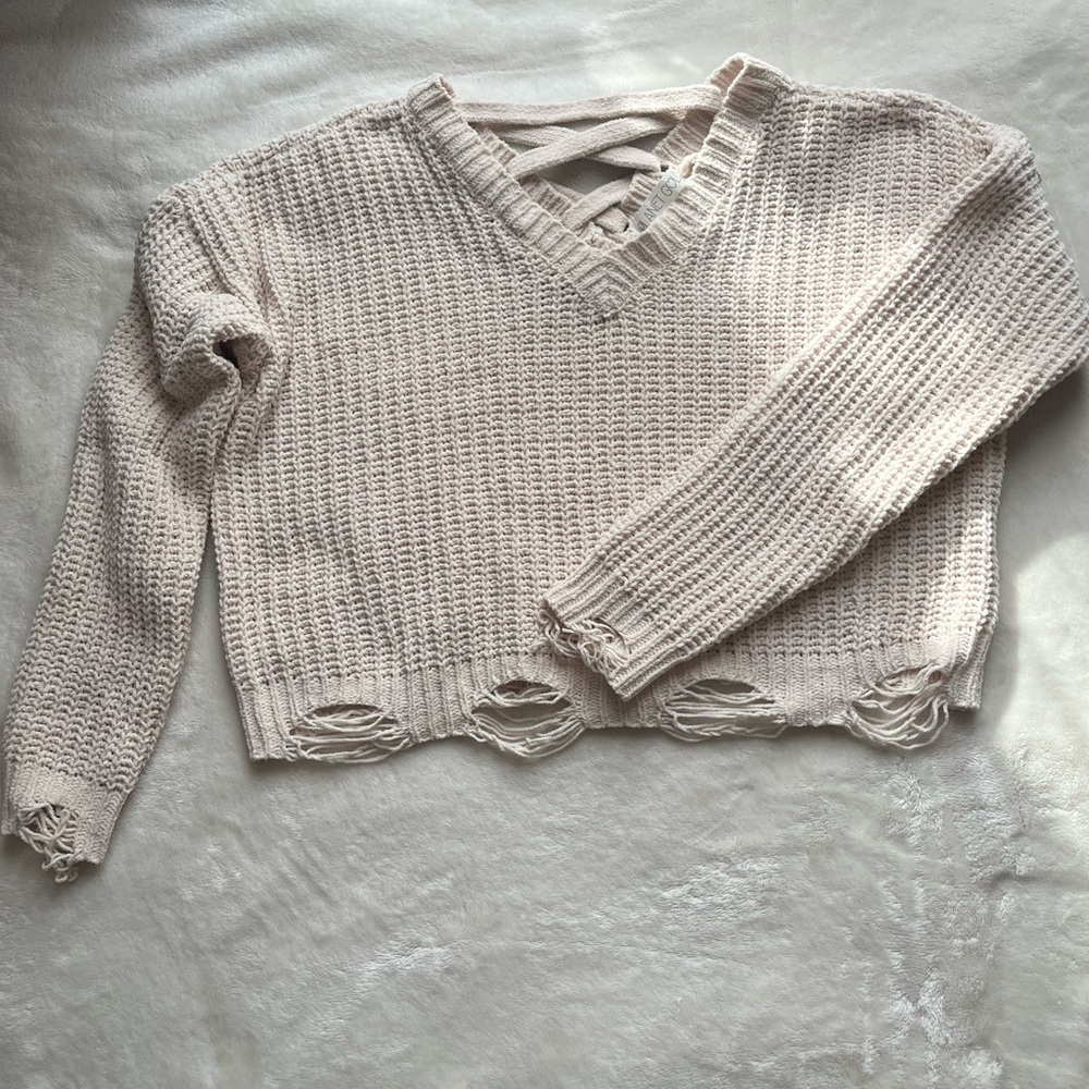 Cropped knit sweater